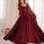 Maroon Premium Roman Silk Chanderi 16 Kali Anarkali Gown with Embroidered Dupatta & Pant Set