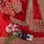 Red satin silk blend saree for wedding with dupatta