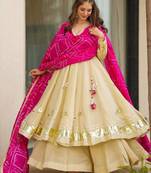 Women Gotta Patti Anarkali Kurta