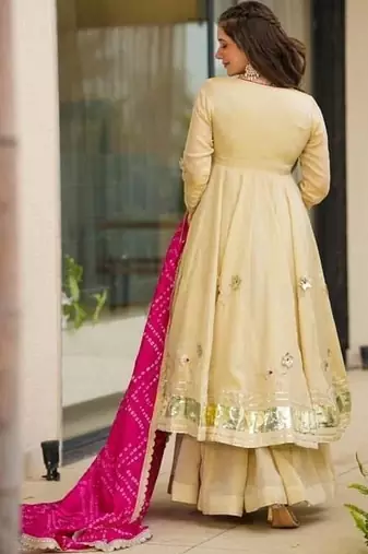 Women Gotta Patti Anarkali Kurta