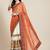 Orange & Off-White Mirror Work Pure Georgette Half and Half Bandhani Saree
