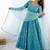 Designer sky blue embroidery anarkali kurta set for women with dupatta
