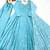 Designer sky blue embroidery anarkali kurta set for women with dupatta