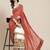 Red & Off-White Bandhani Pure Georgette Half and Half Bandhani Saree
