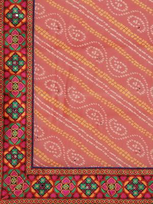 Red & Off-White Bandhani Pure Georgette Half and Half Bandhani Saree 4