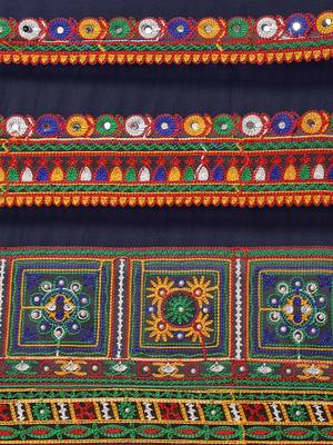 Embroidered Half and Half Bandhani Pure Georgette Saree 4