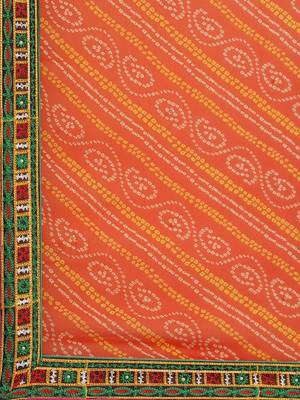 Embroidered Half and Half Bandhani Pure Georgette Saree 5