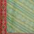 Cream-Coloured & Green Bandhani Kutchi Embroidery Pure Georgette Bandhani Saree