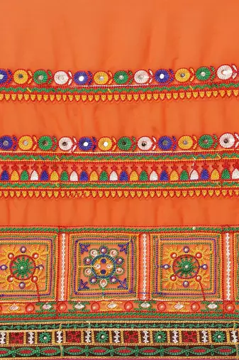 Embroidered Pure Georgette Half and Half Bandhani Saree