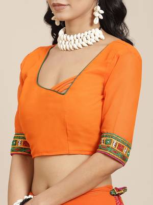 Embroidered Pure Georgette Half and Half Bandhani Saree 6