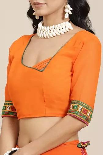 Embroidered Pure Georgette Half and Half Bandhani Saree