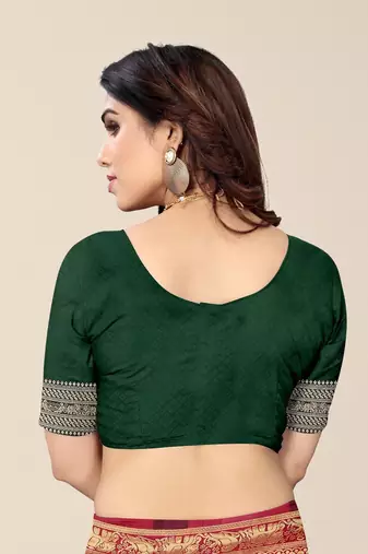 Maroon & Black Zari Silk Cotton Bandhani Saree