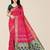 Pink & Green Bandhani Zari Silk Cotton Bandhani Saree