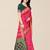 Pink & Green Bandhani Zari Silk Cotton Bandhani Saree