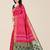 Pink & Green Bandhani Zari Silk Cotton Bandhani Saree