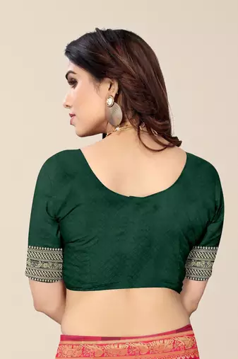 Pink & Green Bandhani Zari Silk Cotton Bandhani Saree