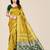 Yellow & Green Bandhani Zari Silk Cotton Bandhani Saree