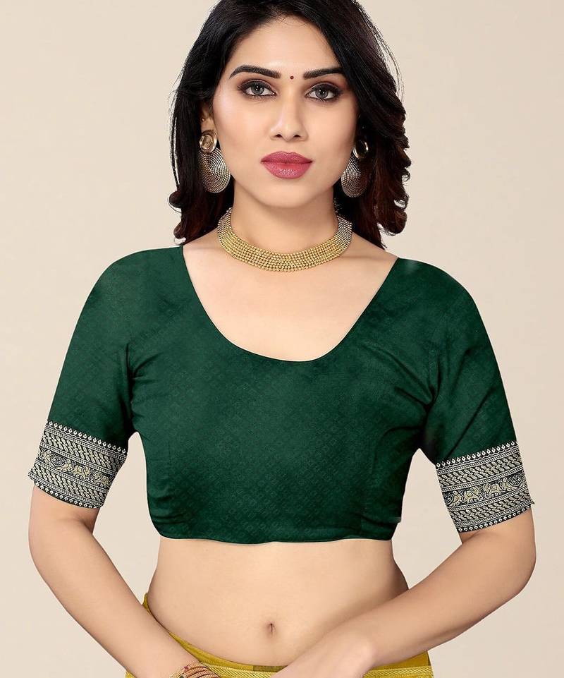 Yellow & Green Bandhani Zari Silk Cotton Bandhani Saree