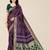 Purple & Green Bandhani Zari Silk Cotton Bandhani Saree