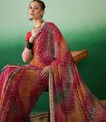 Bandhani Sequinned Pure Georgette Bandhani Saree