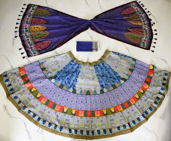 Navratri Ajrakh Print Rayon Lehenga Choli & Blouse With Dupatta 7
