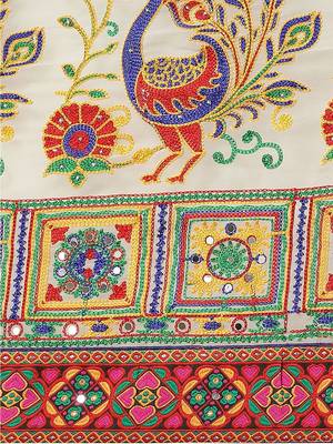 Embroidered Pure Georgette Half and Half Bandhani Saree 3