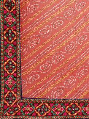 Embroidered Pure Georgette Half and Half Bandhani Saree 4