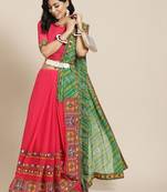 Embroidered Pure Georgette Half and Half Bandhani Saree