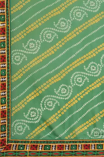 Embroidered Pure Georgette Half and Half Bandhani Saree