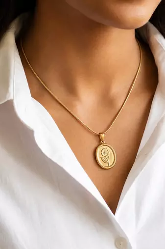 Flower Pendant Anti-Tarnish Chain