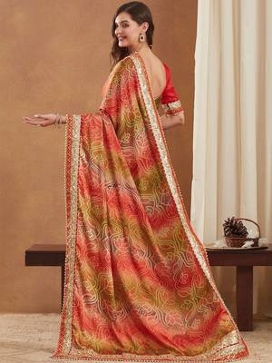 Bandhani Gotta Patti Poly Chiffon Designer Bandhani Saree 3