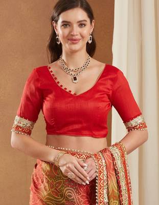 Bandhani Gotta Patti Poly Chiffon Designer Bandhani Saree 4