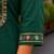 Cotton blend bottle green embroidered kurta with pant set for women