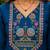 Cotton blend blue embroidered kurta with pant set for women