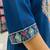 Cotton blend blue embroidered kurta with pant set for women