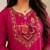 Cotton blend pink embroidered kurta with pant set for women