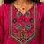 Cotton blend pink embroidered kurta with pant set for women