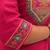 Cotton blend pink embroidered kurta with pant set for women