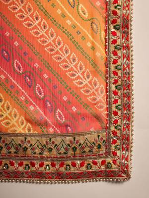 Bandhani Sequinned Pure Chiffon Half and Half Bandhani Saree 6