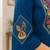 Cotton blend blue embroidered kurta with pant set for women