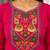 Cotton blend pink embroidered kurta with pant set for women