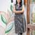 Cotton blend grey printed kurta with pant set for women