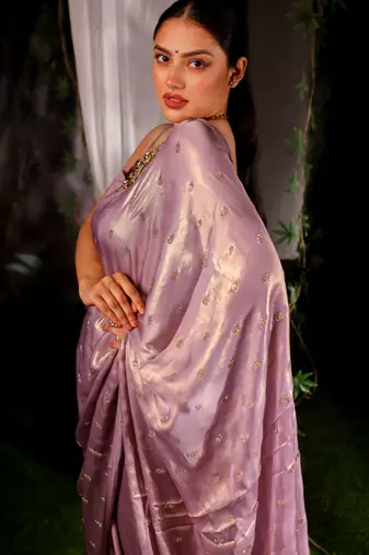 Chandani - purple Authentic Handloom