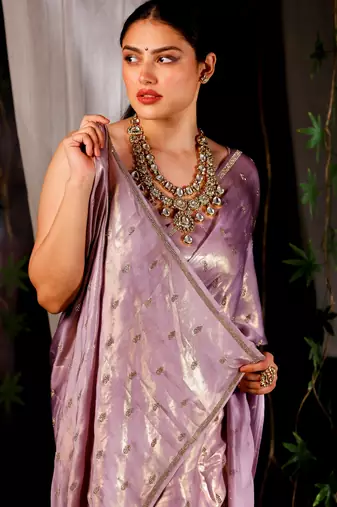 Chandani - purple Authentic Handloom