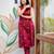 Cotton blend rose red printed kurta with pant set for women