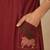 Slub cotton maroon embroidered kurta with pant set for women