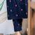 Cotton blend blue printed kurta with pant set for women