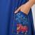 Slub cotton blue embroidered kurta with pant set for women