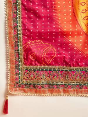 Bandhani Embroidered Chiffon Bandhani Saree 6
