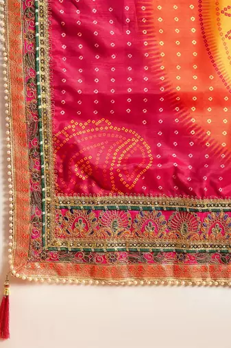 Bandhani Embroidered Chiffon Bandhani Saree